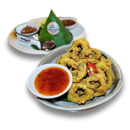 Nasi Lemak Sotong Goreng Tepung